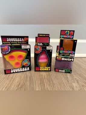 100% Authentic Needoh Lot, 5 Styles, Squeeza, Swirl, Gumdrop, Nice Cream, & Baby